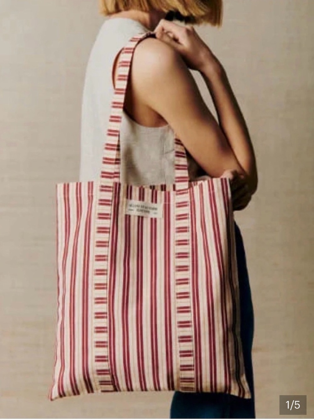 NWOT Sézane et Octobre Éditions Striped Canvas Tote Bag